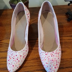 Pale pink handpainted shoes